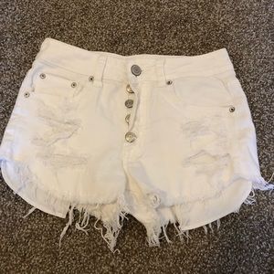 White American Eagle High Waisted Festival Shorts